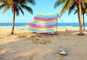 Parasol plażowy 4-5 osób, ochrona UV, 210x200x63 mm, poliester, na plażę