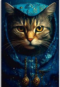 Obraz niebiesko-złoty kot