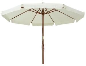 Parasol ogrodowy na drewnianym słupku, 330 cm, piaskowa biel