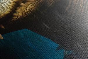 Obraz niebiesko-złoty krokodyl