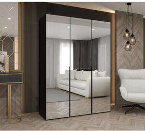 Szafa uchylna otwierana Alicante 3 150 wys. 202 cm czarny + u. czarny