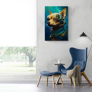Obraz niebiesko-złoty pies
