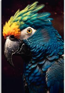Obraz niebiesko-złota papuga
