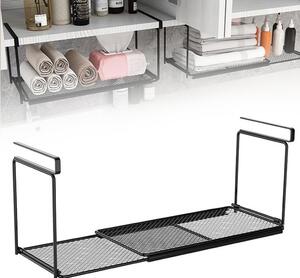 Wysuwany organizer kuchenny, 40-70 cm, półka do szafki, czarny, do kuchni