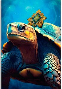 Obraz niebiesko-złoty żółw