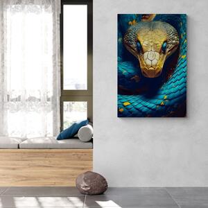 Obraz niebiesko-złoty wąż
