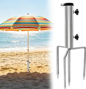 Stojak na parasol 4 śledzie, stal ocynkowana, regulowany uchwyt, na plażę