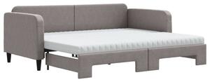Sofa rozsuwana z materacami, kolor taupe, 90x200 cm, tkanina