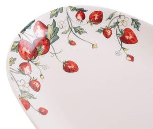 Półmisek ceramiczny EMILY, wzór w poziomki, 29 x 18 cm