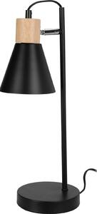 Lampka na biurko loftowa, drewno i metal, Ø 14 x 44 cm