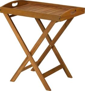Drewniany stolik z przenośną tacą do serwowania, 60 cm