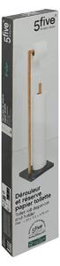 Stojak na papier toaletowy LEA, podstawa imitująca marmur i bambusowy stelaż