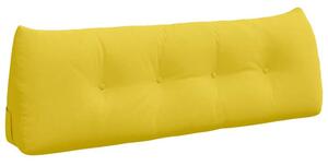 Nowoczesna ergonomiczna poduszka na plecy w jasnoÅ¼Ã³Åtym kolorze z aksamitnej tkaniny