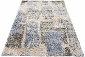Niebieski wzorzysty dywan w stylu skandynawskim - Undo 7X