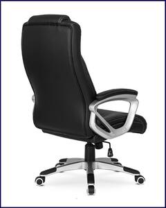 Czarny obrotowy fotel gabinetowy ze skóry ekologicznej - Frax