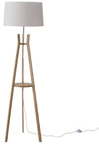 Lampa stojąca do salonu AVAL, klosz z materiału imitującego len, 153 cm