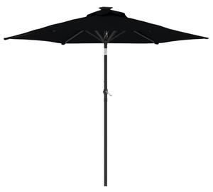 Parasol ogrodowy na stalowym słupku, czarny, 225x225x212 cm