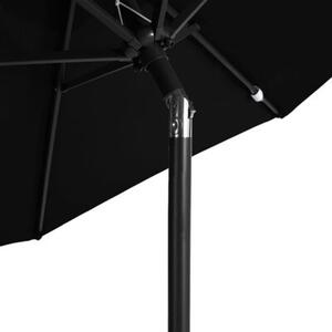 Parasol ogrodowy na stalowym słupku, czarny, 225x225x212 cm