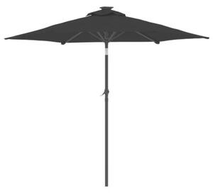 Parasol ogrodowy na stalowym słupku, czarny, 225x225x212 cm