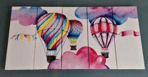 5-częściowy obraz balony na wietrze