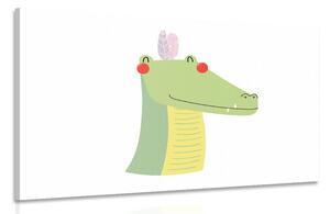 Obraz uroczy krokodyl z piórami