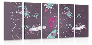 5-częściowy obraz przyjazny ufo