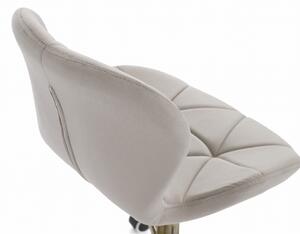 EMWOmeble Krzesło obrotowe ART118S ciemny beżowy welur / złote nogi