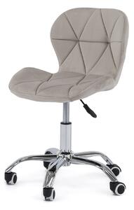 MebleMWM Krzesło obrotowe ART118S | Ciemny beż welur | Srebrna noga