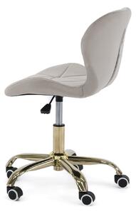 EMWOmeble Krzesło obrotowe ART118S ciemny beżowy welur / złote nogi