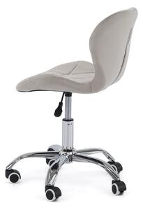 EMWOmeble Krzesło obrotowe ART118S ciemny beżowy welur / srebrne nogi