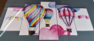 5-częściowy obraz baloniki na wietrze
