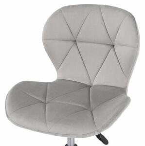 EMWOmeble Krzesło obrotowe ART118S jasny szary welur / srebrne nogi