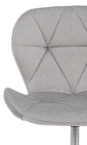 MebleMWM Krzesło obrotowe ART118S | Jasny szary welur | Srebrna noga