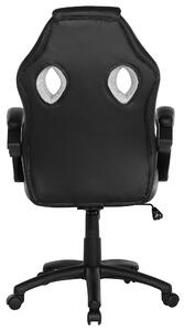 Nowoczesne krzesło biurowe ze sztucznej skóry z szarą siatką regulowane Rest Beliani