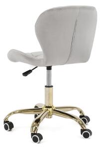 MebleMWM Krzesło obrotowe ART118S | Jasny szary welur | Złota noga