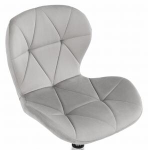 EMWOmeble Krzesło obrotowe ART118S jasny szary welur / srebrne nogi