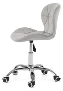 MebleMWM Krzesło obrotowe ART118S | Jasny szary welur | Srebrna noga