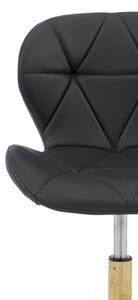 MebleMWM Krzesło obrotowe ART118S | Czarna ekoskóra | Złota noga