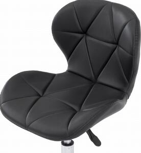 MebleMWM Krzesło obrotowe ART118S | Czarna ekoskóra | Srebrna noga