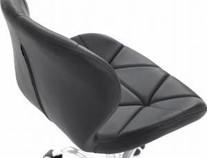 MebleMWM Krzesło obrotowe ART118S | Czarna ekoskóra | Srebrna noga
