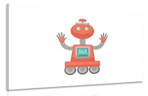 Obraz z motywem robota w kolorze czerwonym
