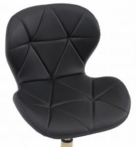 MebleMWM Krzesło obrotowe ART118S | Czarna ekoskóra | Złota noga