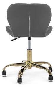EMWOmeble Krzesło obrotowe ART118S szara ekoskóra / złote nogi