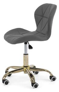 MebleMWM Krzesło obrotowe ART118S | Szara ekoskóra | Złota noga
