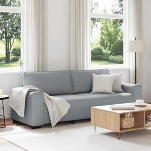 Sofa 3-osobowa, jasnoszara, 220x77x82 cm, tapicerowana tkaninÄ