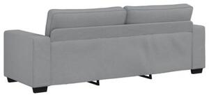 Sofa 3-osobowa, jasnoszara, 220x77x82 cm, tapicerowana tkaninÄ