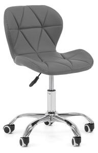MebleMWM Krzesło obrotowe ART118S | Szara ekoskóra | Srebrna noga