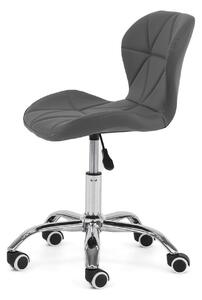 MebleMWM Krzesło obrotowe ART118S | Szara ekoskóra | Srebrna noga