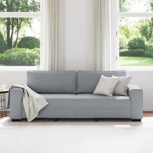 Sofa 3-osobowa, jasnoszara, 220x77x82 cm, tapicerowana tkaninÄ
