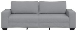 Sofa 3-osobowa, jasnoszara, 220x77x82 cm, tapicerowana tkaninÄ